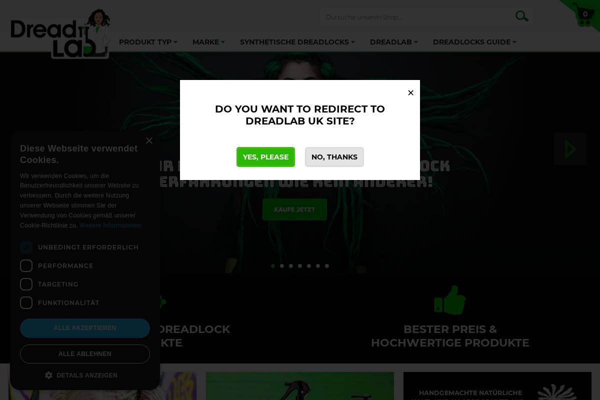 dreadlab.de homepage screenshot