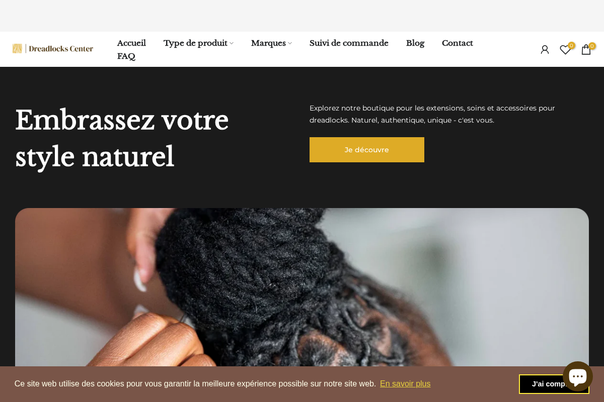 Dreadlocks-Center Store homepage screenshot