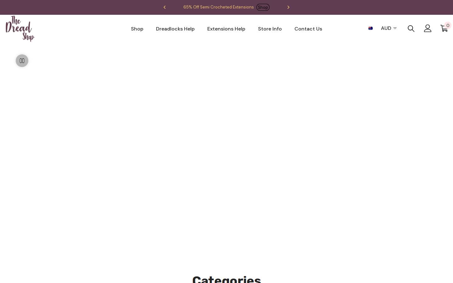 dreadlocks.com.au homepage screenshot