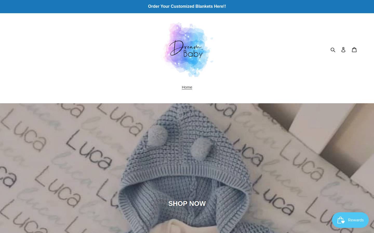 dreambabycustoms.com homepage screenshot