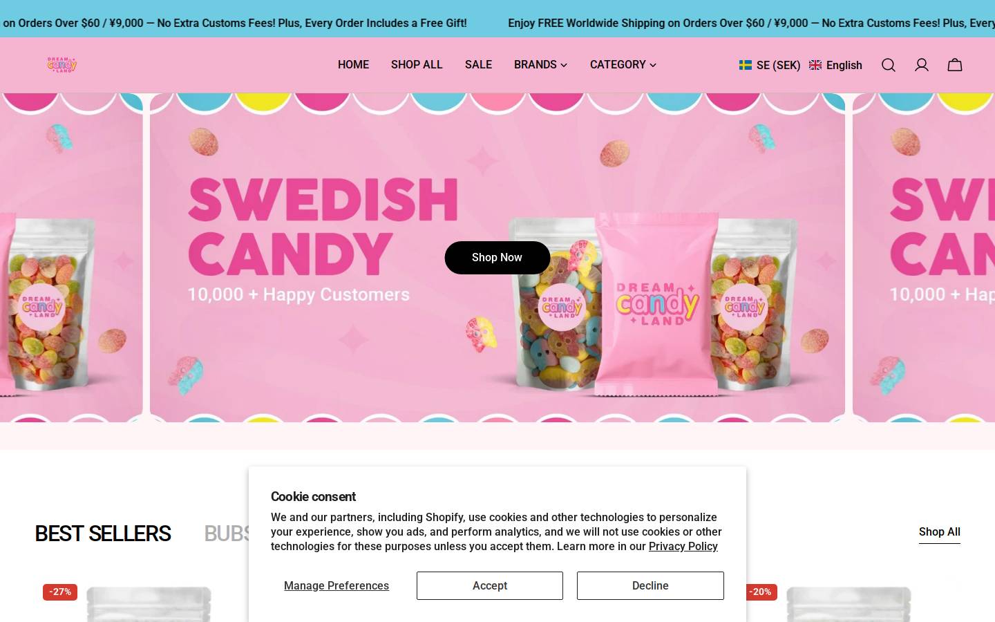 dreamcandyland.com homepage screenshot