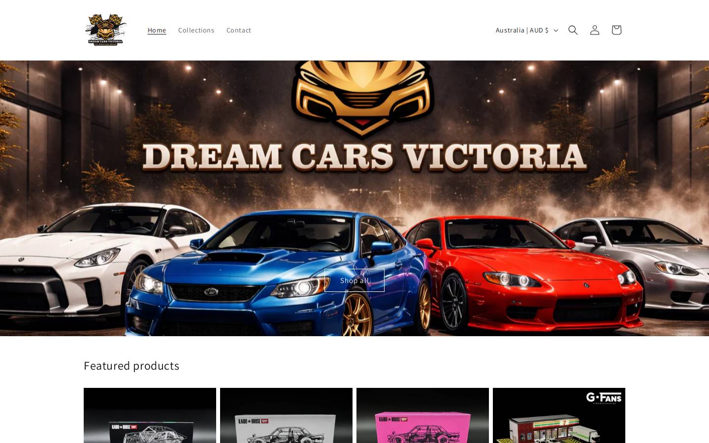 dreamcarsvictoria.com homepage screenshot