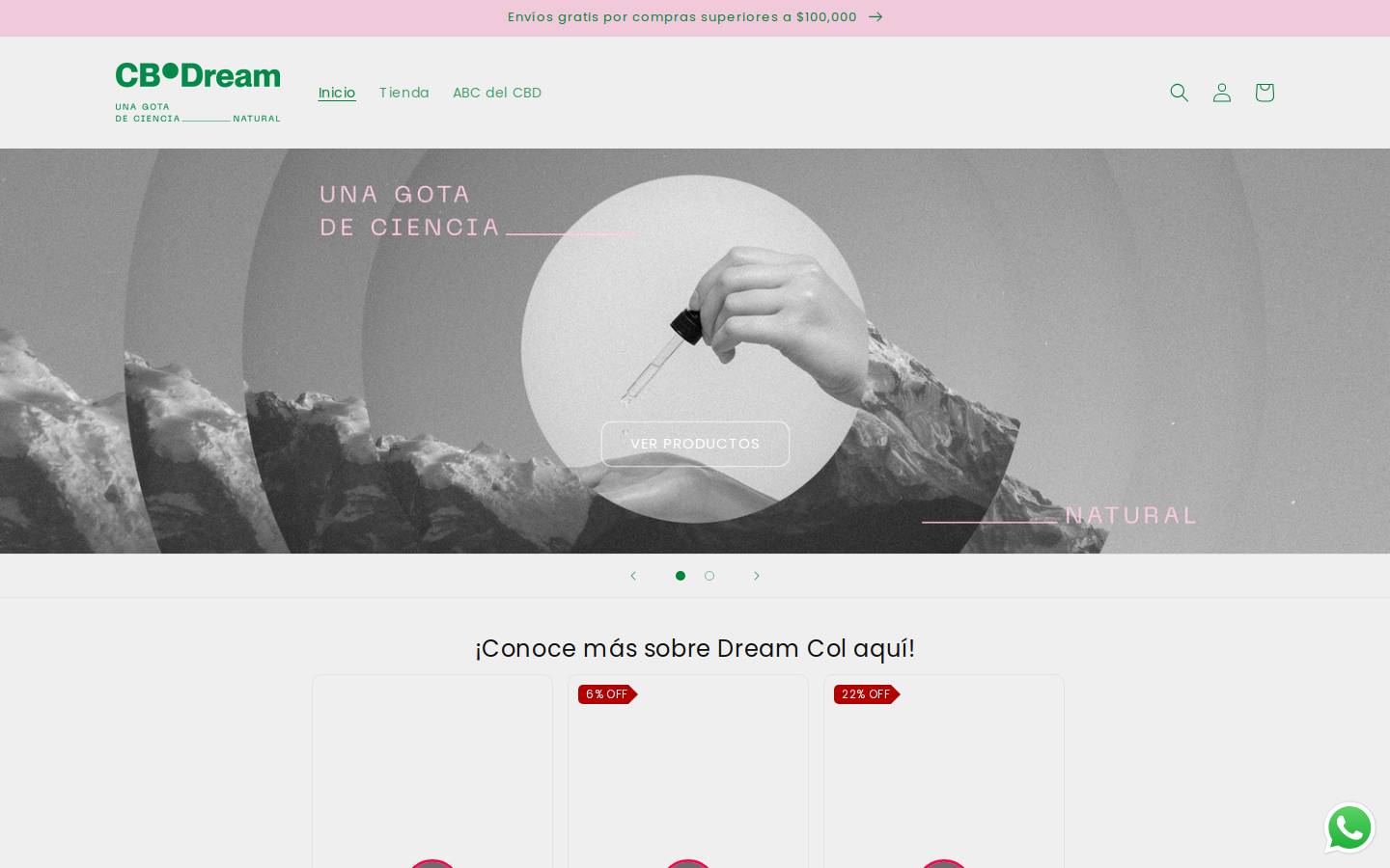 dreamcol.com.co homepage screenshot