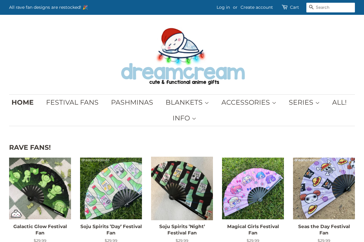 dreamcreamco homepage screenshot