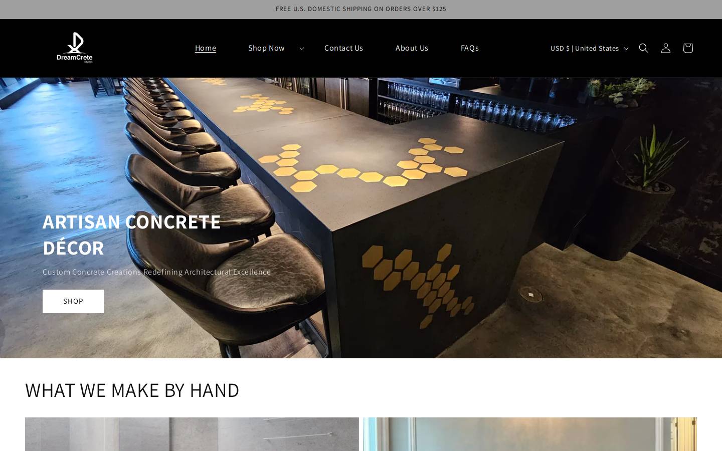 dreamcretestudios.com homepage screenshot