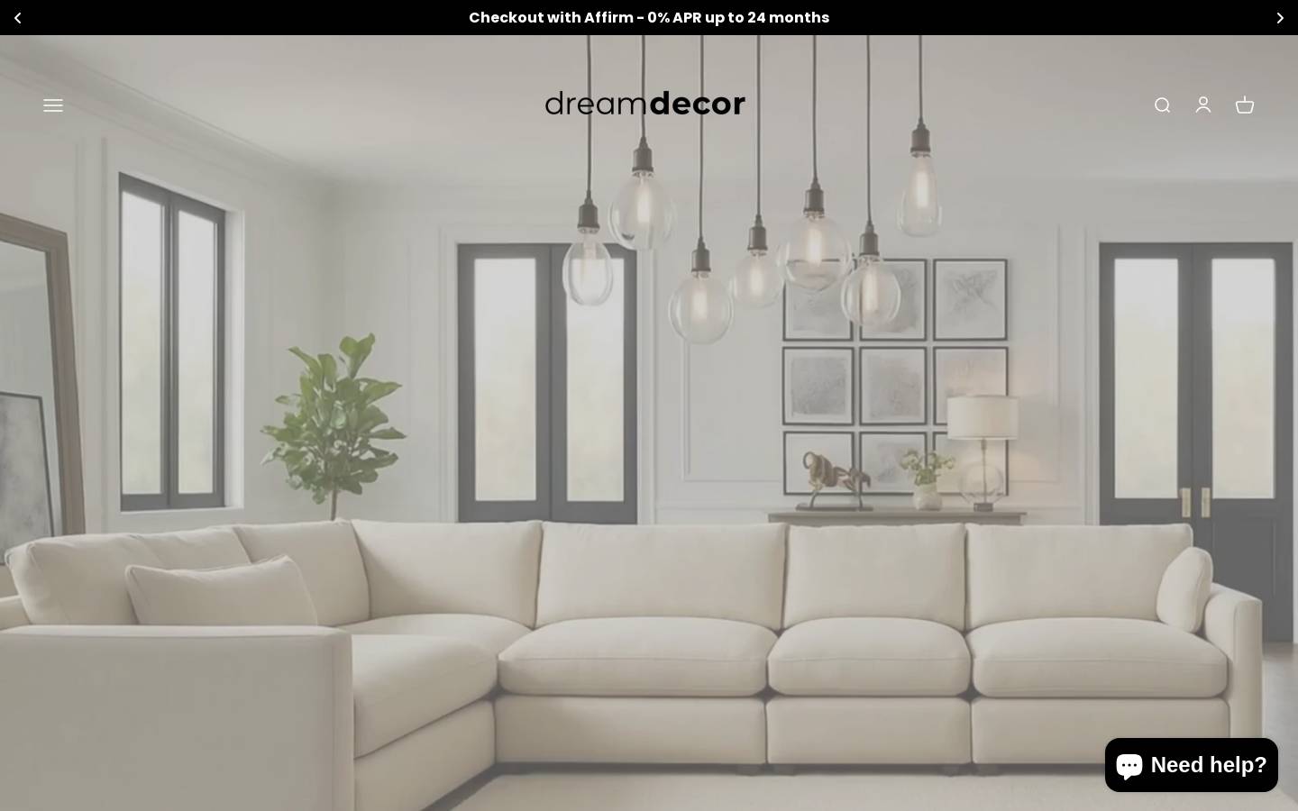 dreamdecor.com homepage screenshot