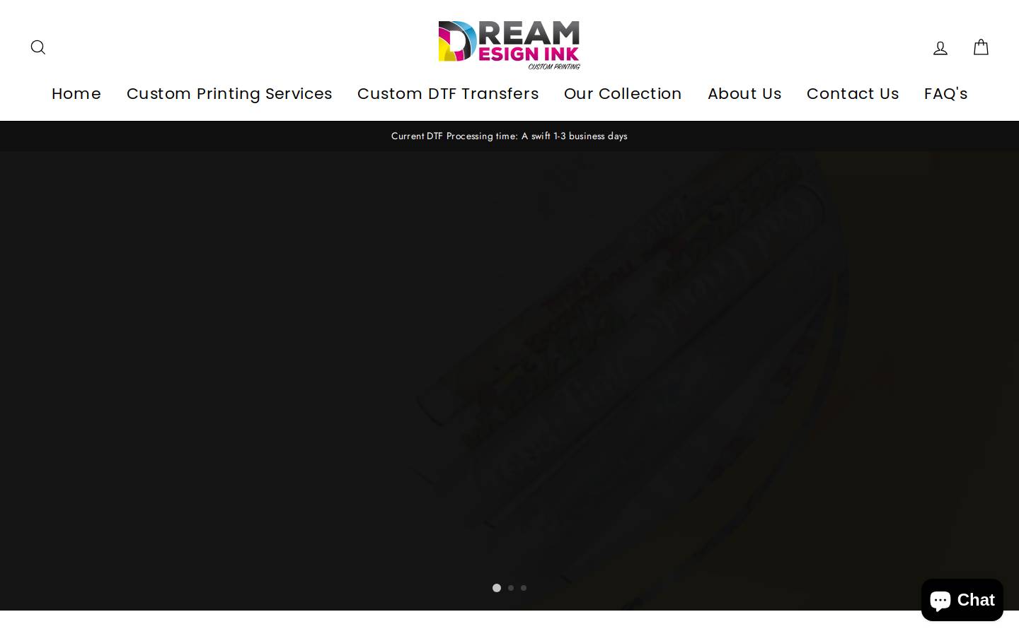 dreamdesignink.com homepage screenshot