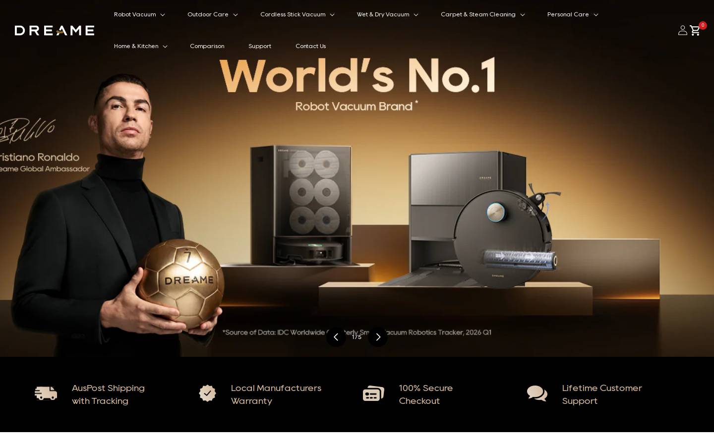 dreame.com.au homepage screenshot