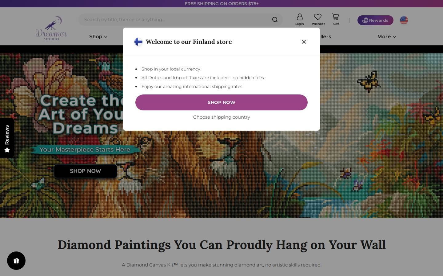 Dreamer Designs homepage screenshot