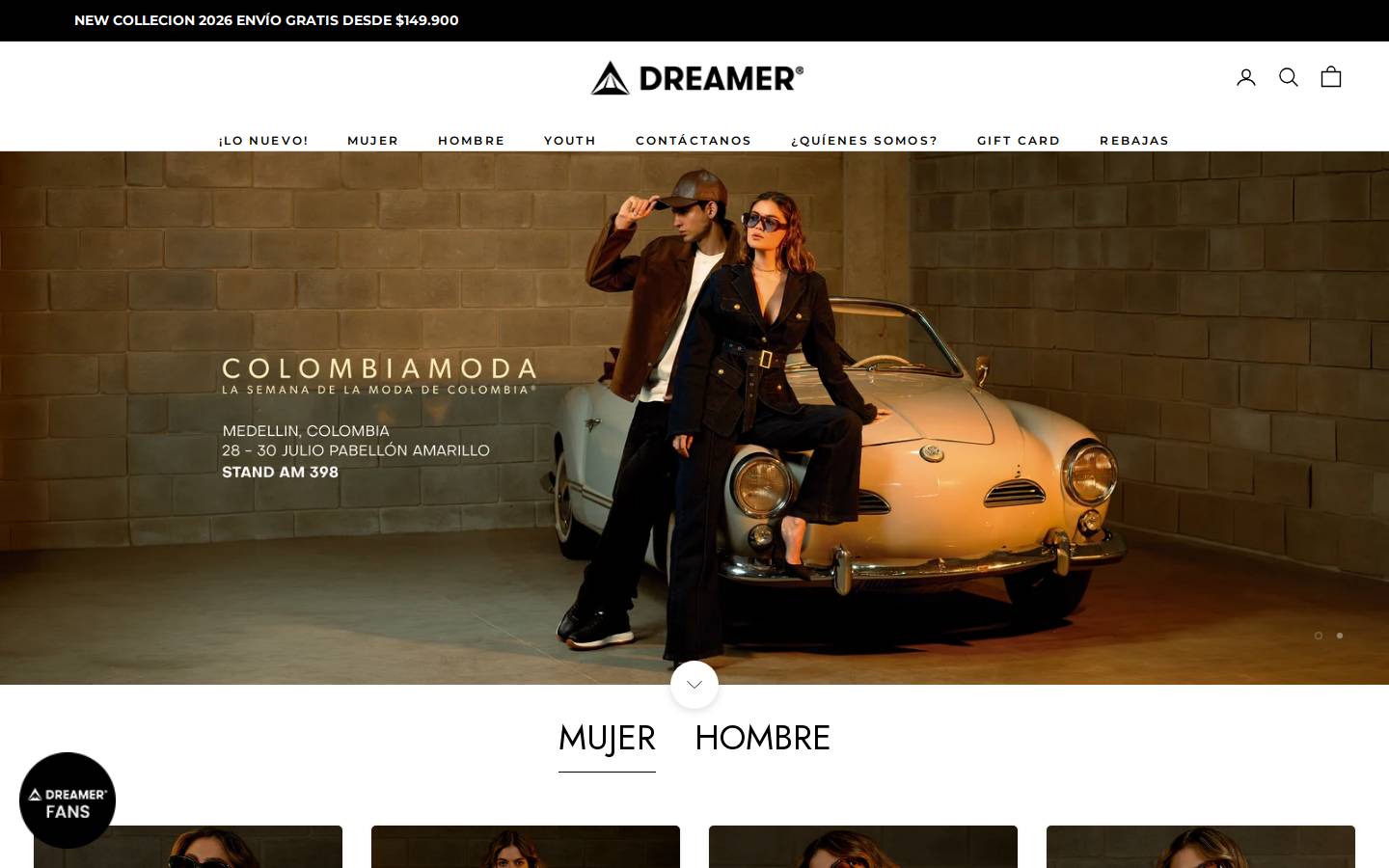 dreamerjeans.co homepage screenshot
