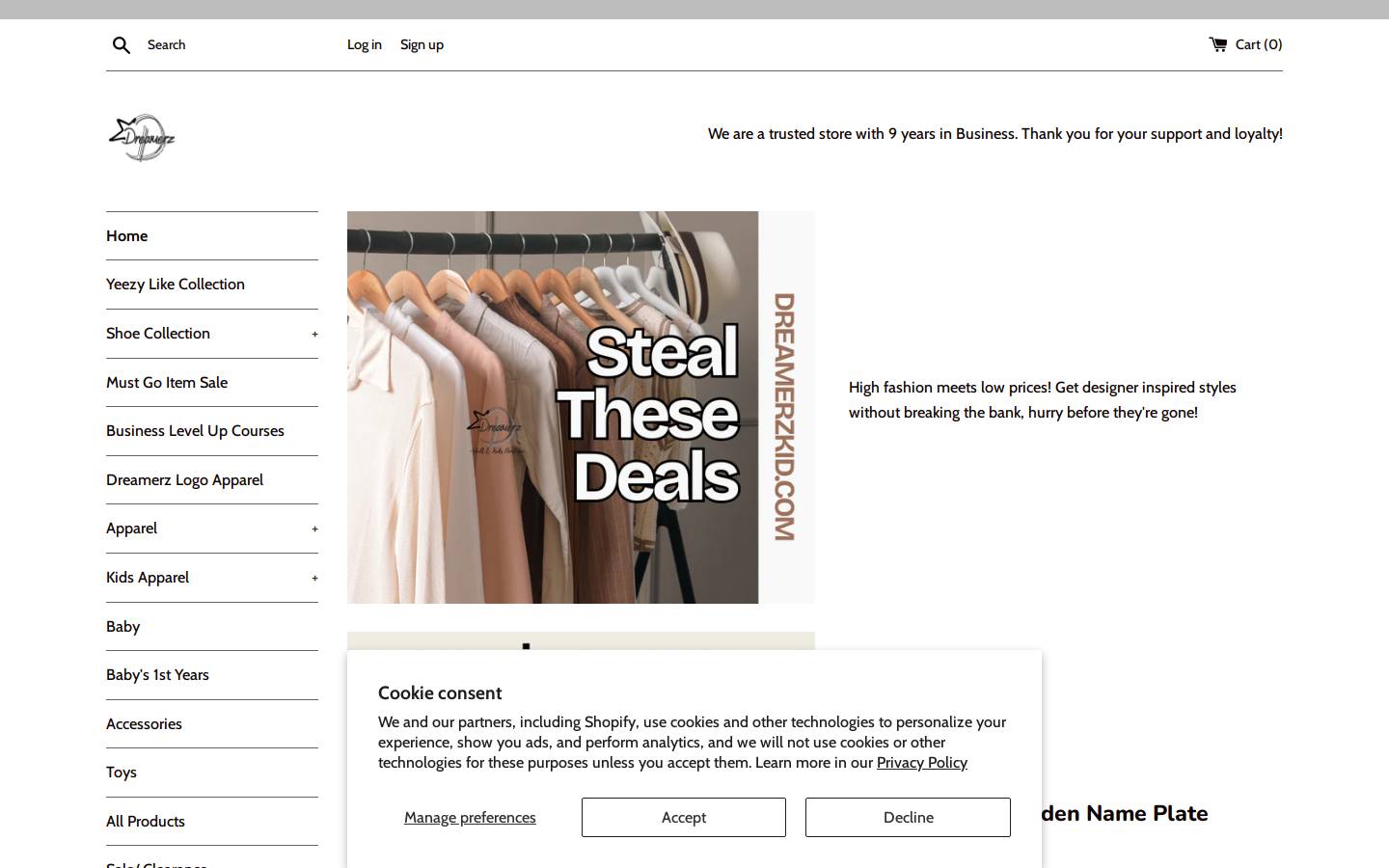 dreamerzkid.com homepage screenshot