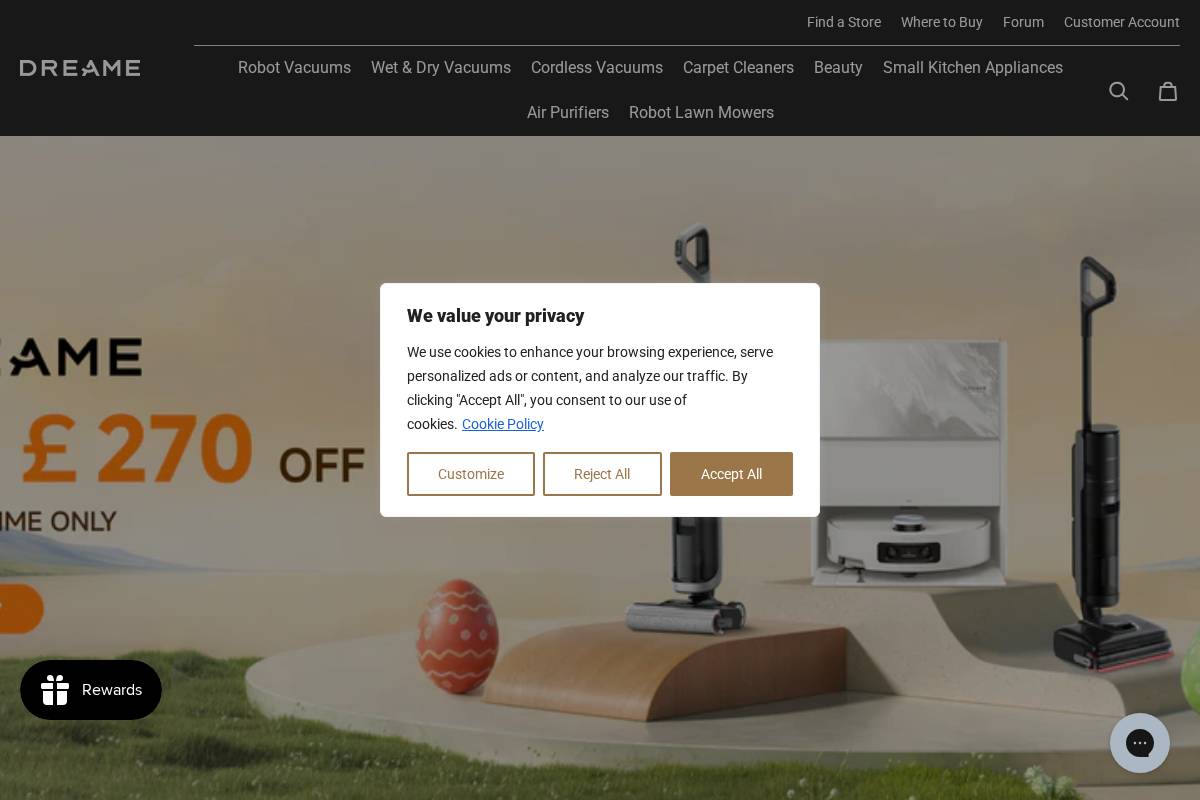 Dreamestore homepage screenshot