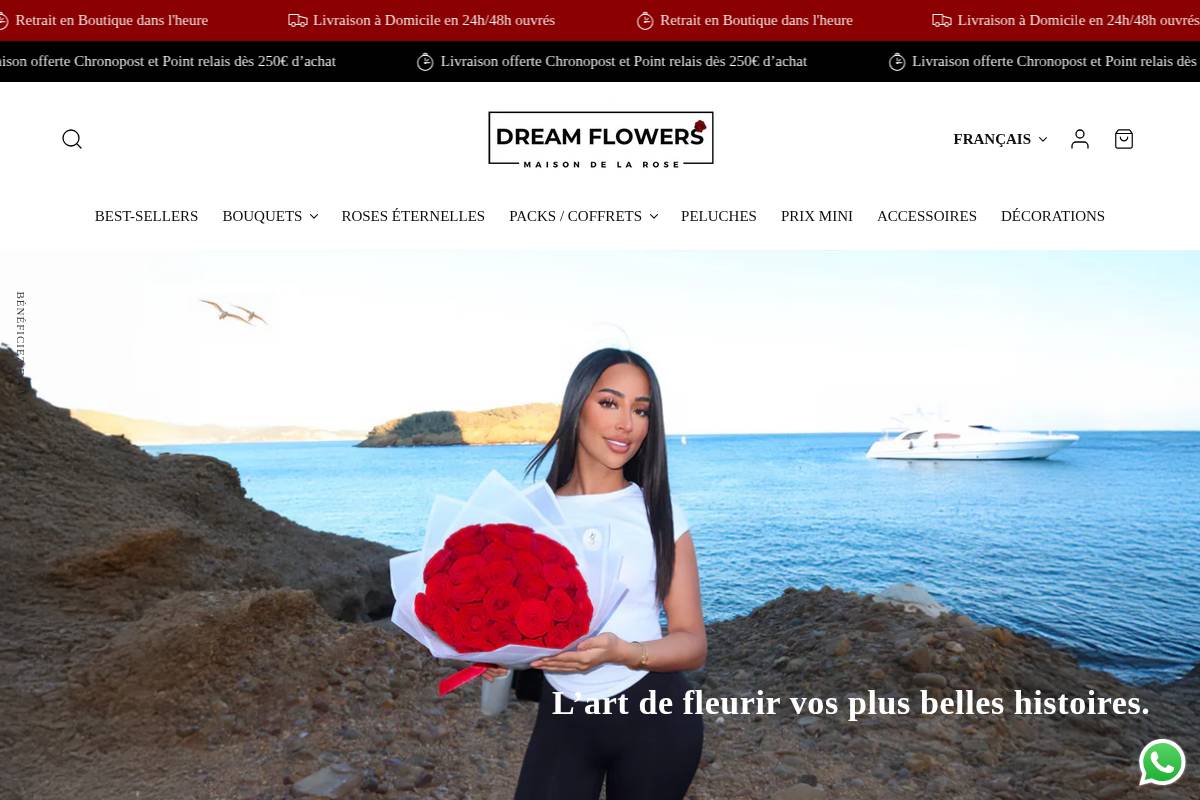 dreamflowers.net homepage screenshot