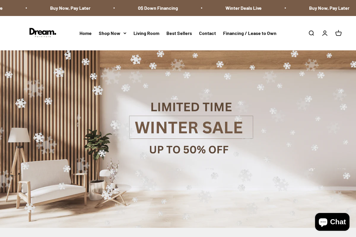 Dreamfurnitureco homepage screenshot