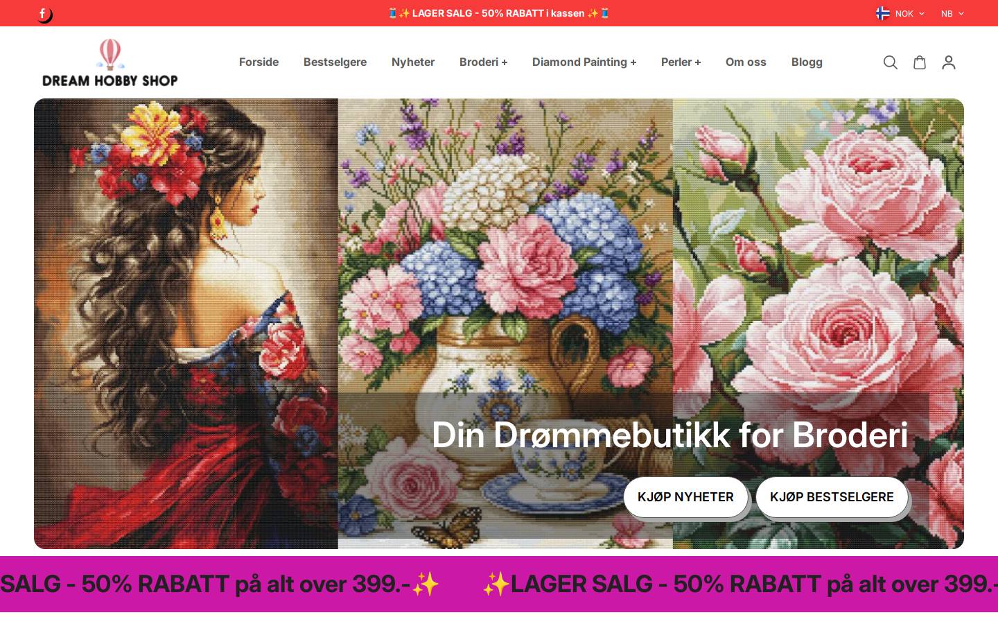 Dreamhobbyshop.no homepage screenshot