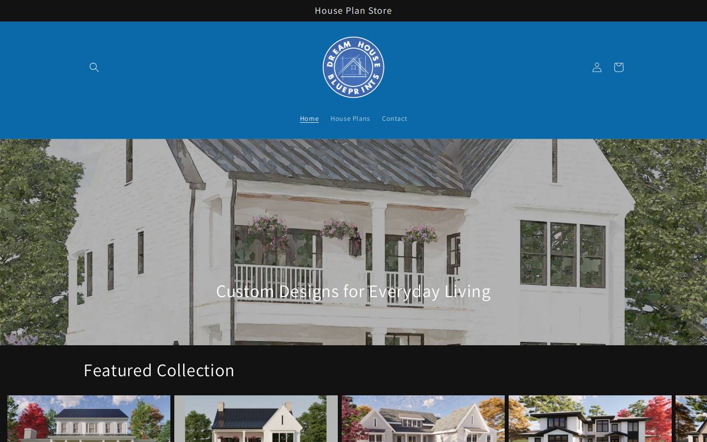 dreamhouseblueprints.com homepage screenshot