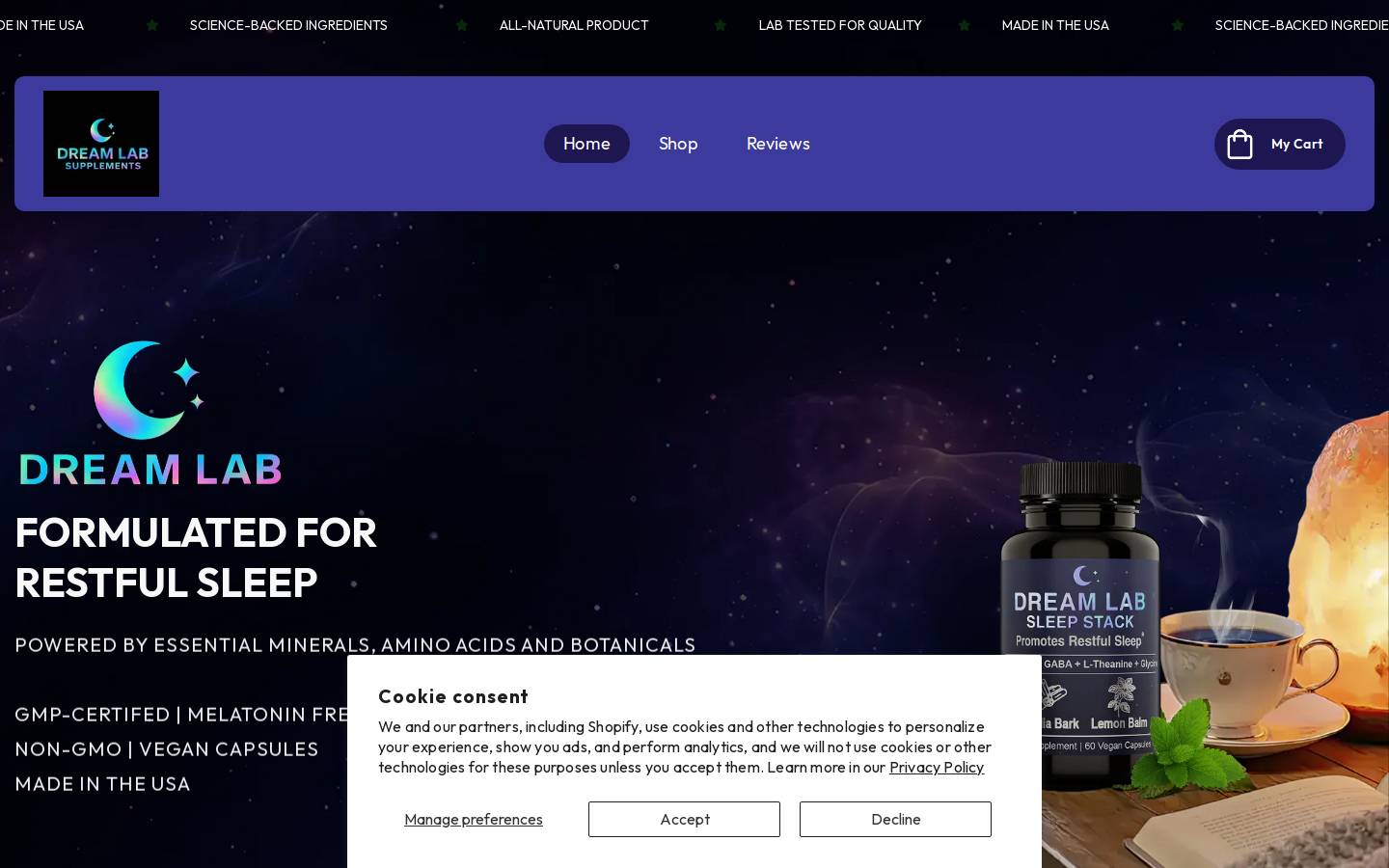 dreamlabusa.com homepage screenshot