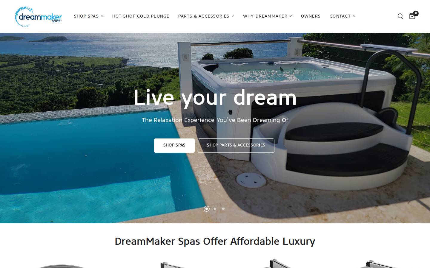 Dreammakerspas homepage screenshot