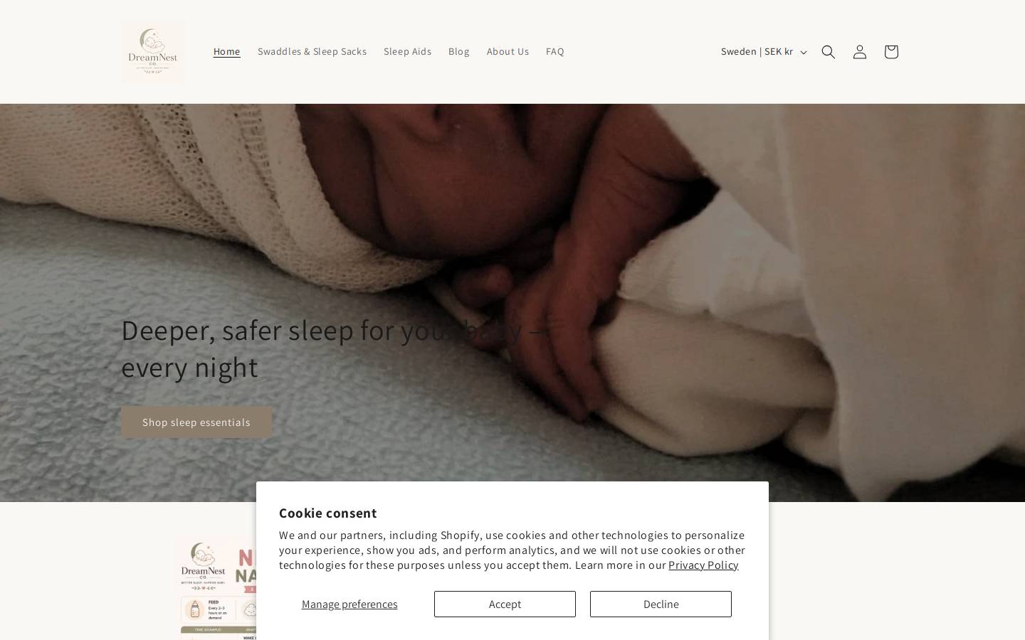 dreamnestco.com homepage screenshot