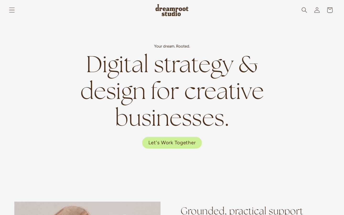 dreamrootstudio.com homepage screenshot