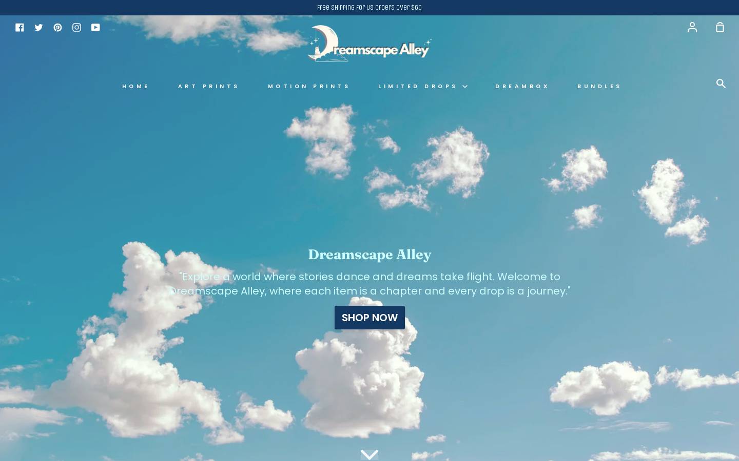 dreamscapealley.com homepage screenshot