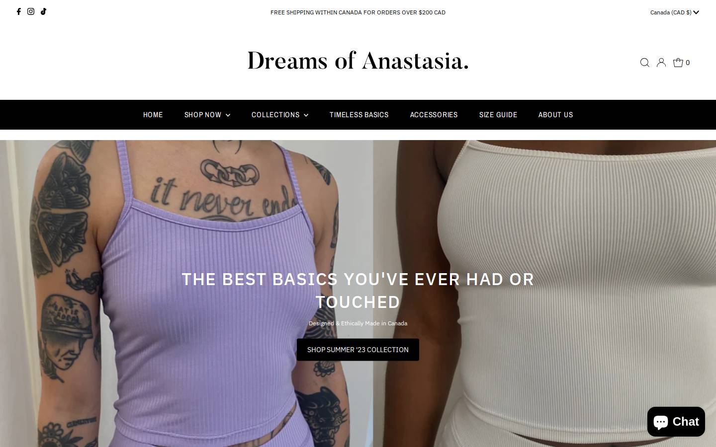 dreamsofanastasia.com homepage screenshot