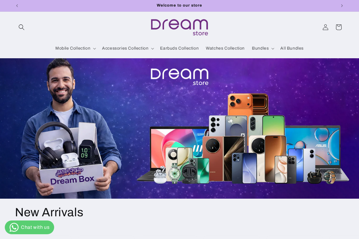 Dreamstores Eg homepage screenshot