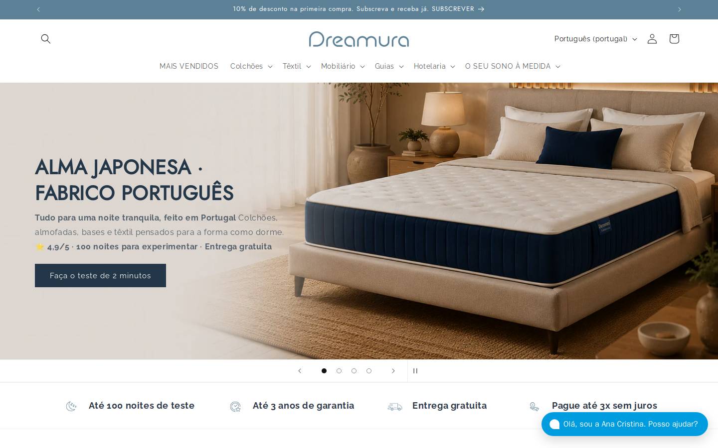 dreamura.com homepage screenshot