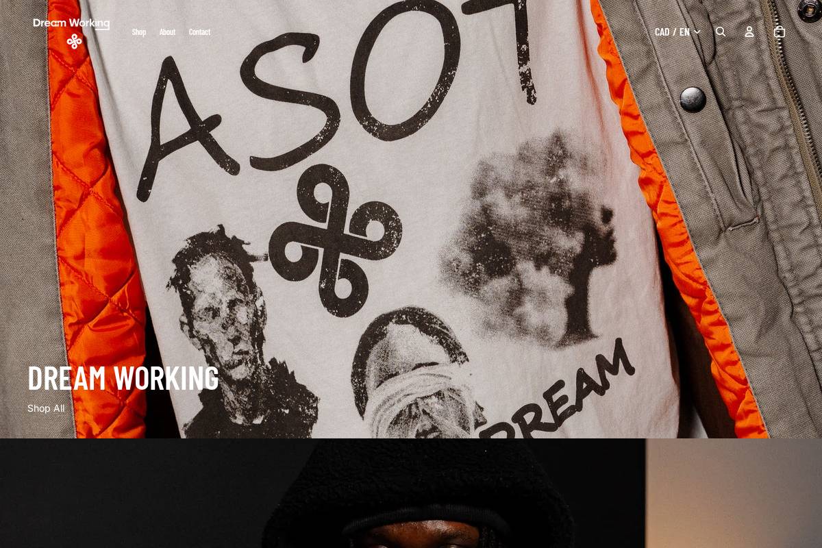 dreamworkingg.com homepage screenshot