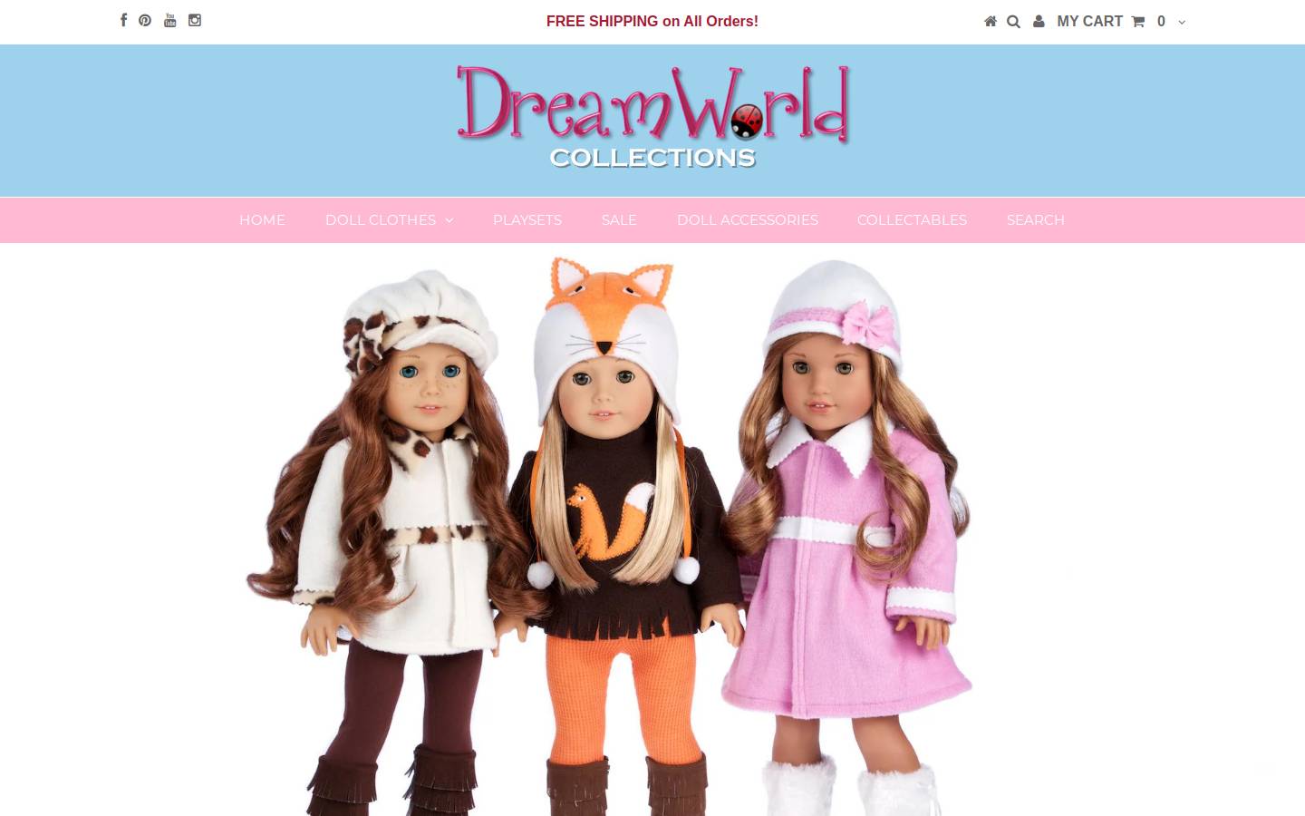 dreamworldcollections.com homepage screenshot
