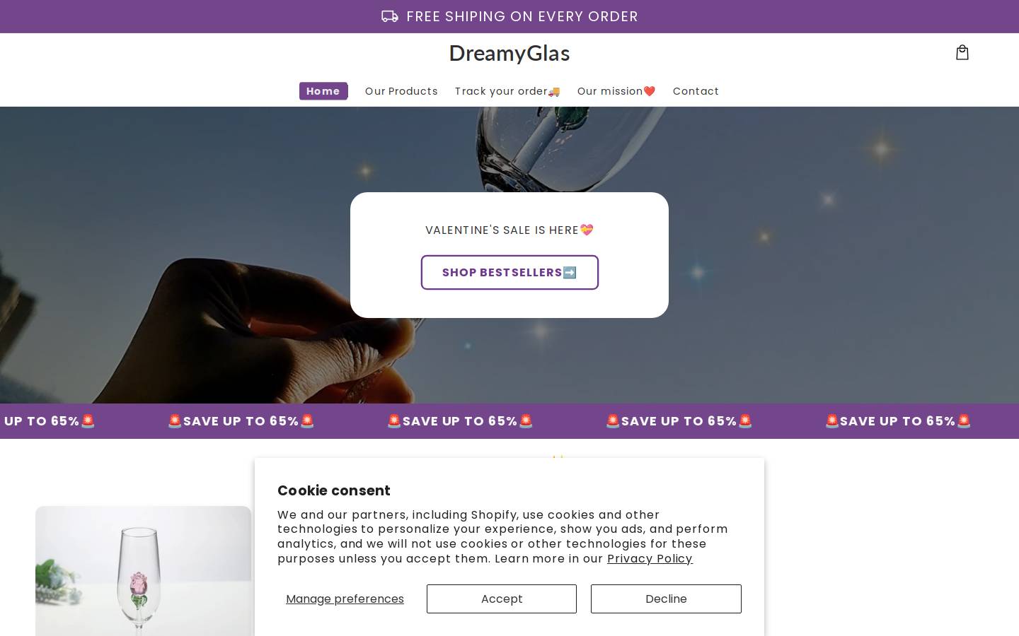 Dreamyglas homepage screenshot