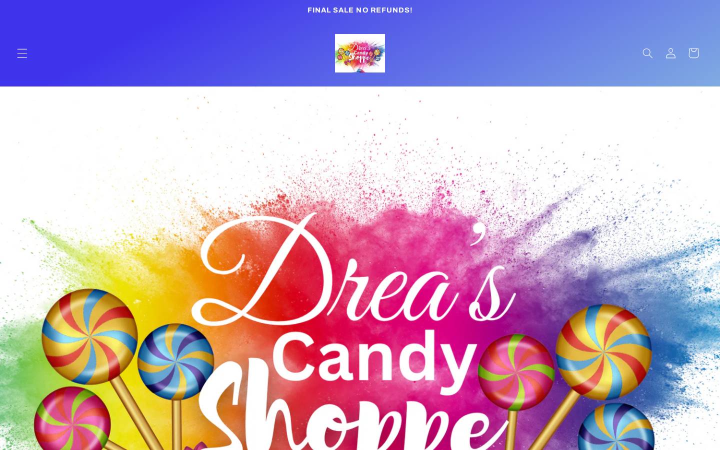 dreascandyshoppe.com homepage screenshot