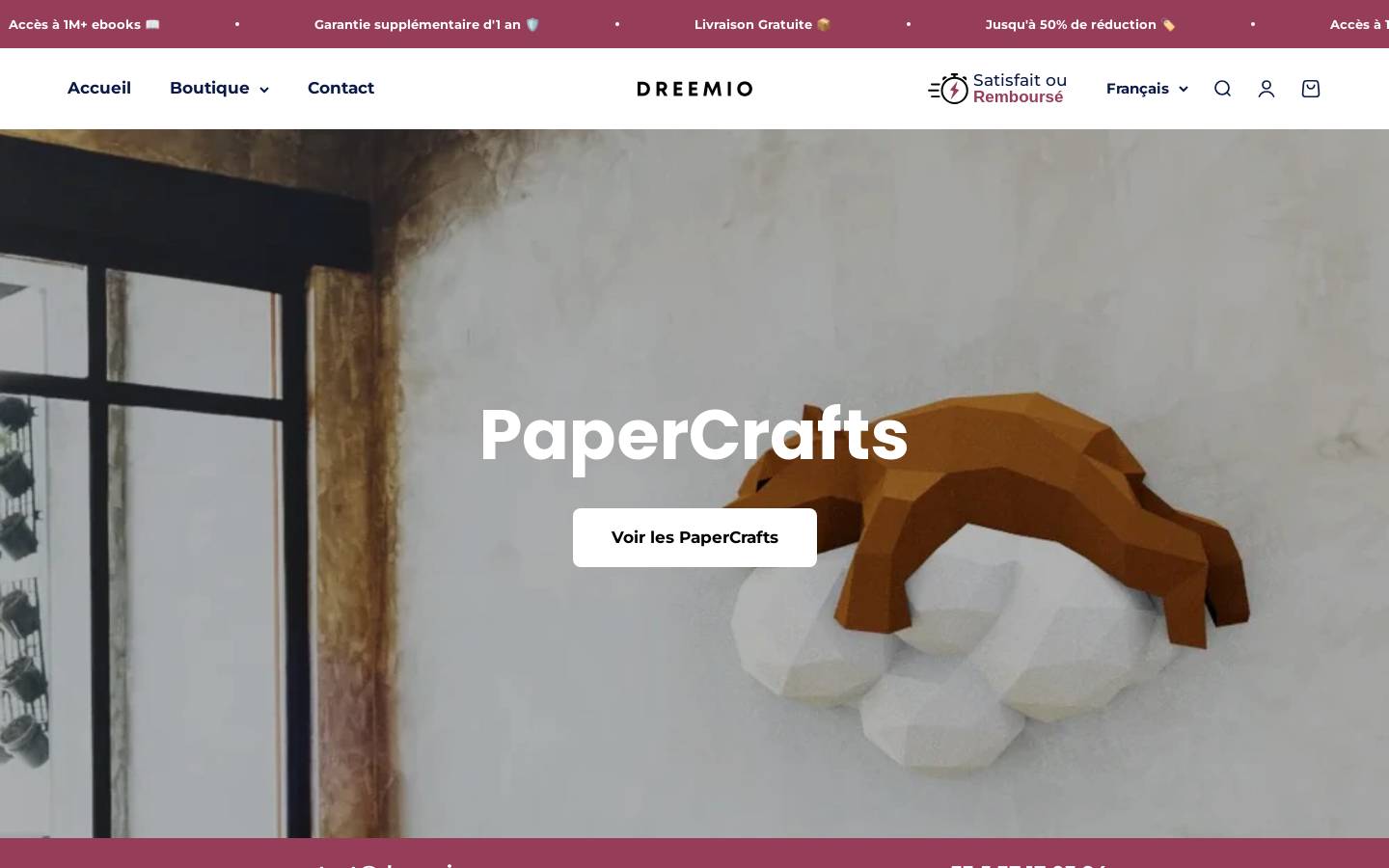 Dreemio homepage screenshot