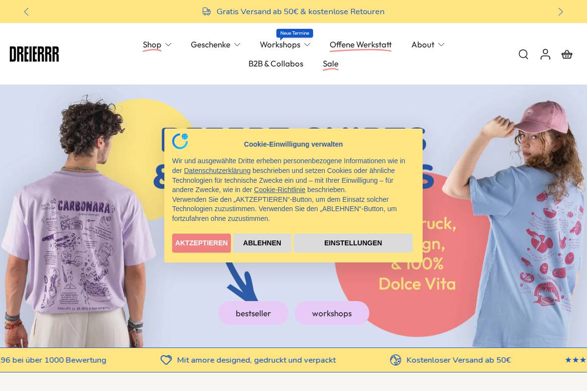 Dreierrr homepage screenshot