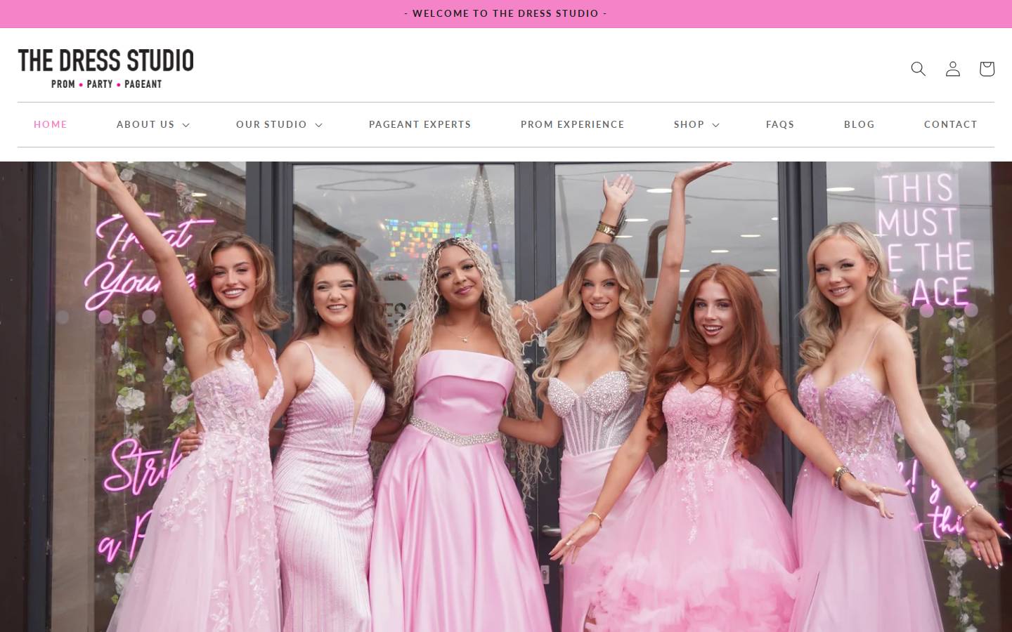 The Dress Studio homepage screenshot