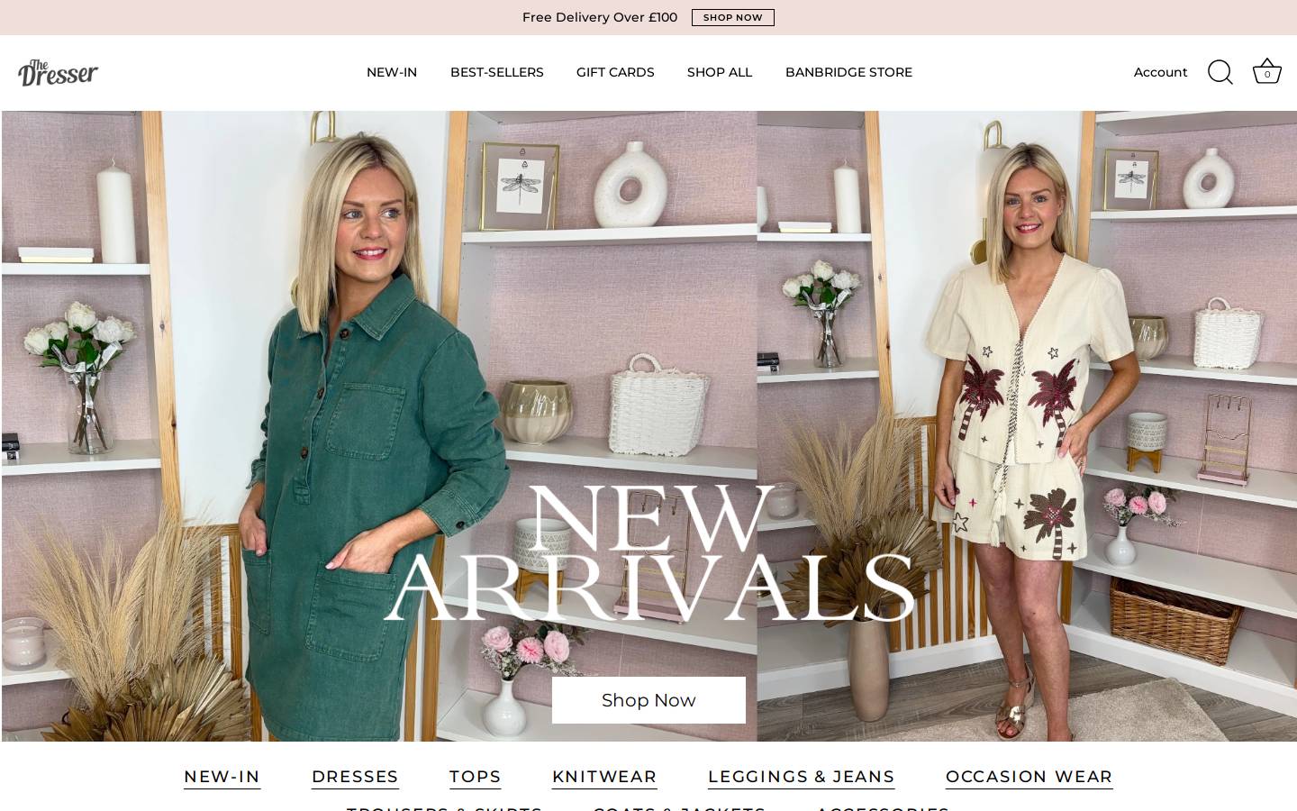 The Dresser Boutique homepage screenshot
