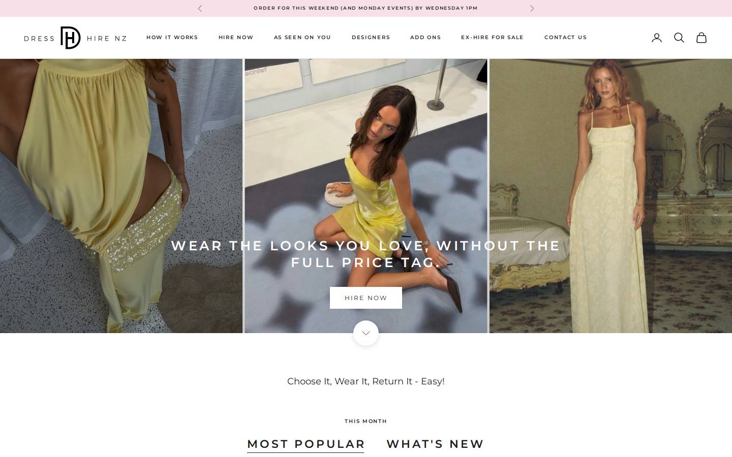 dresshirenz.co.nz homepage screenshot