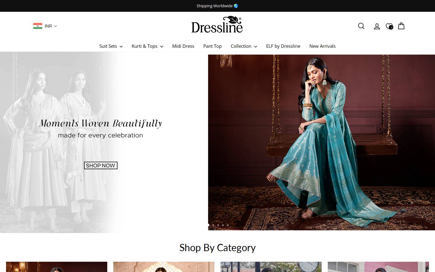 Dressline Fashion homepage screenshot