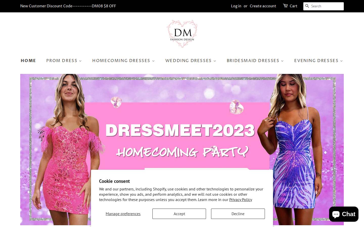 Dressmeet homepage screenshot