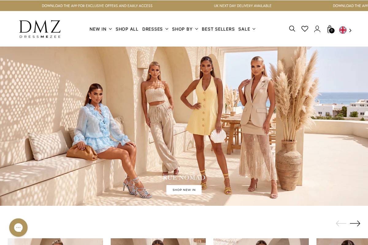 Dressmezee homepage screenshot