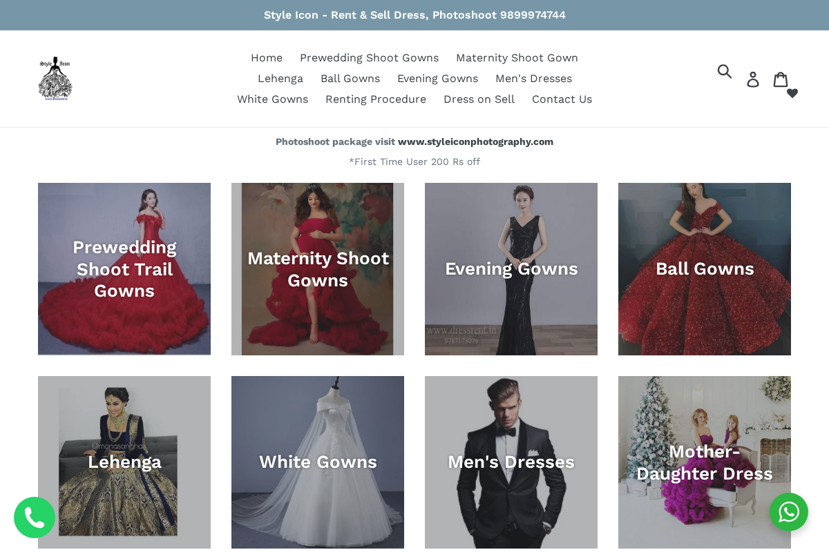 Style Icon www.dressrent.in homepage screenshot