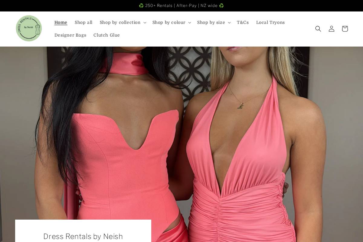 dressrentalsbyneish.com homepage screenshot