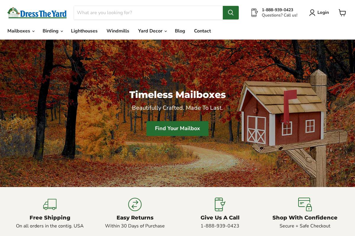 dresstheyard.com homepage screenshot