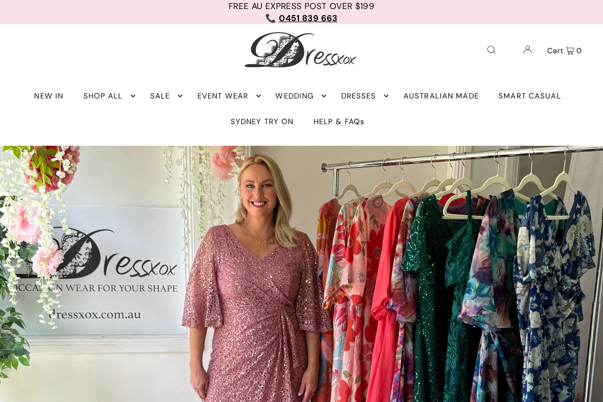 Dressxox homepage screenshot