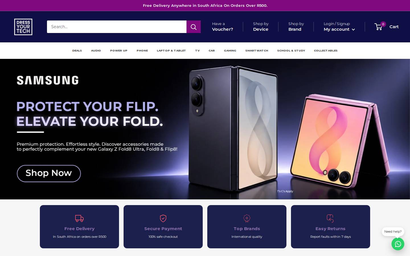 dressyourtech.co.za homepage screenshot
