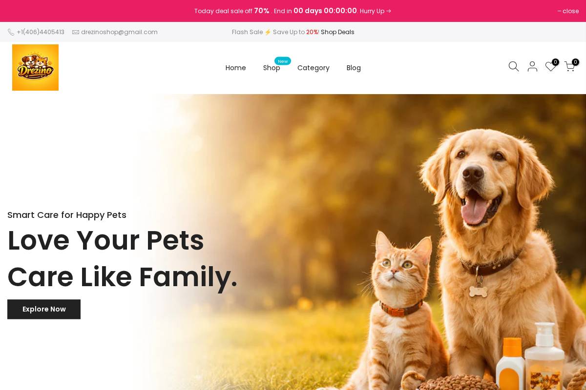 drezino.com homepage screenshot