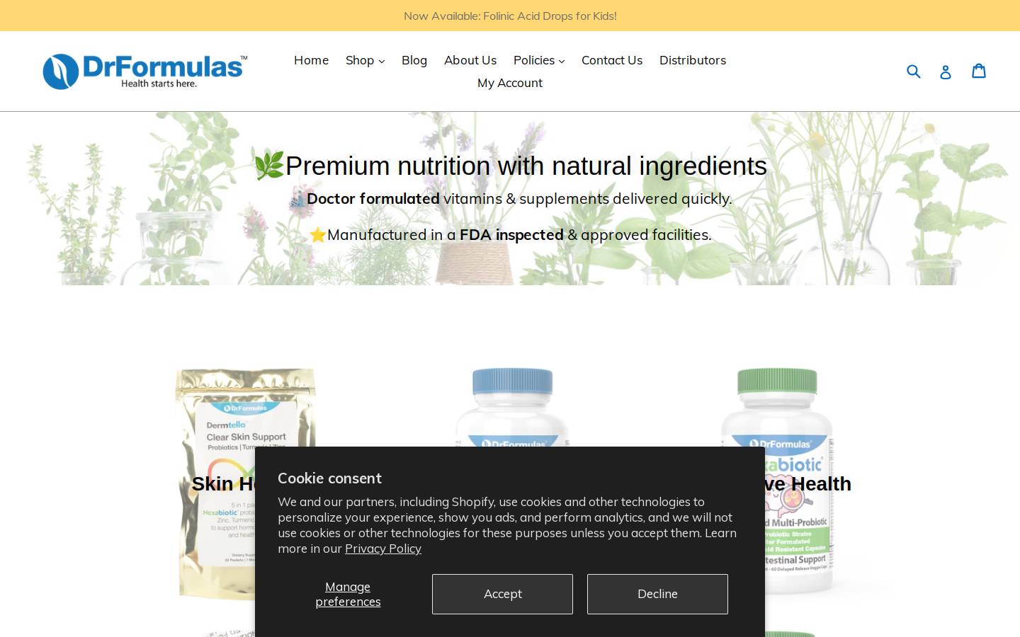 drformulas.com homepage screenshot