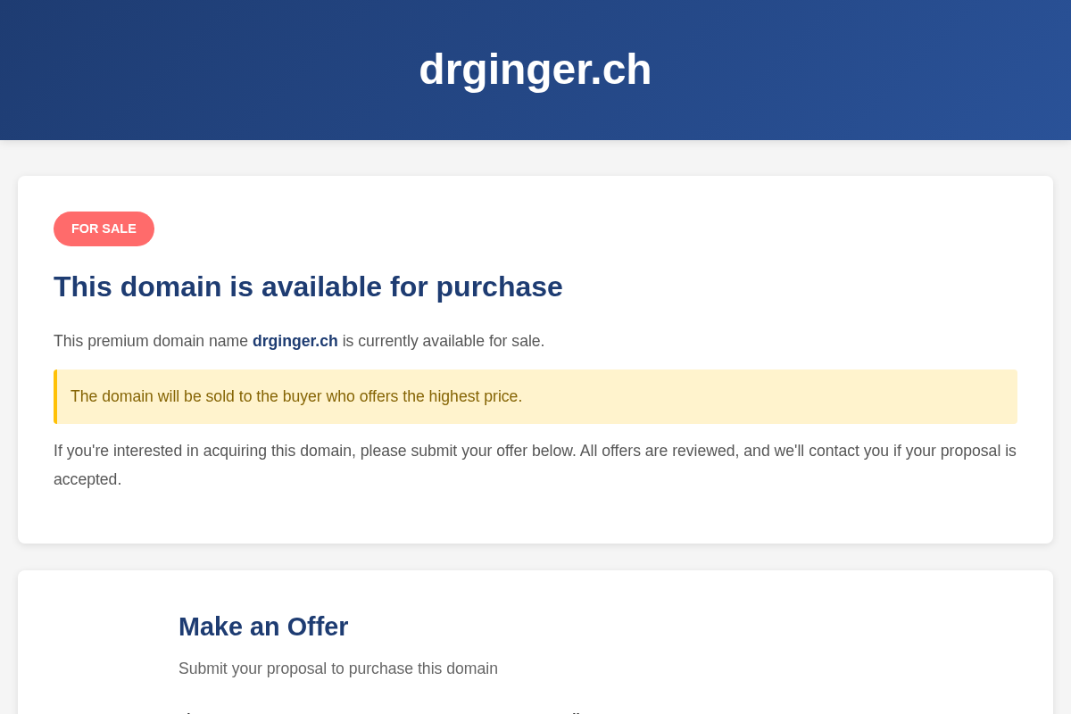 drginger.ch homepage screenshot