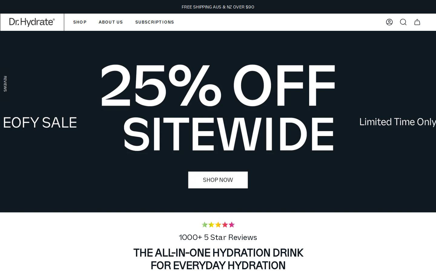 Dr. Hydrate homepage screenshot
