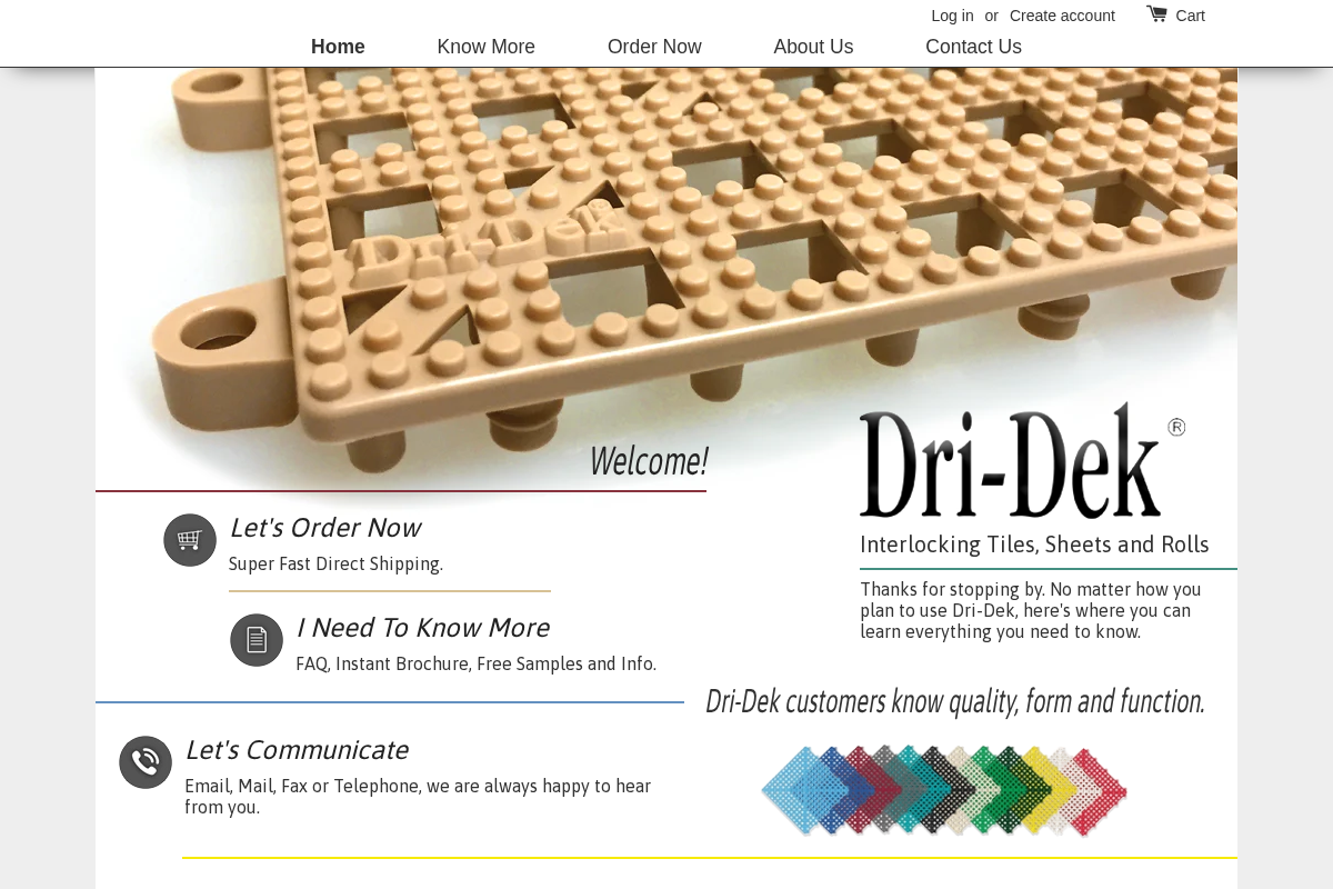 Dri-Dek homepage screenshot